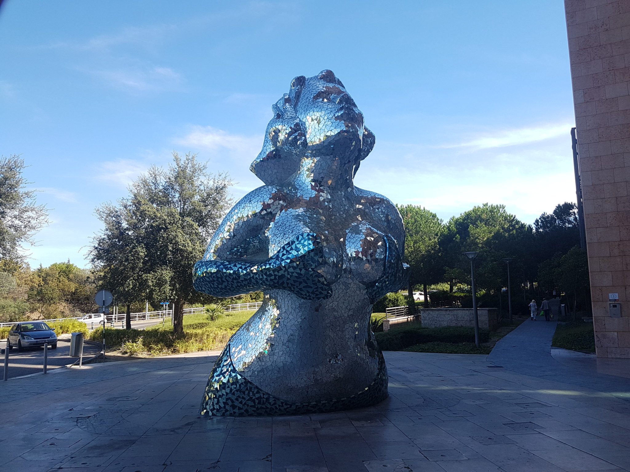 Mermaid Outside the Mall in Lisbon (Very Crowded)